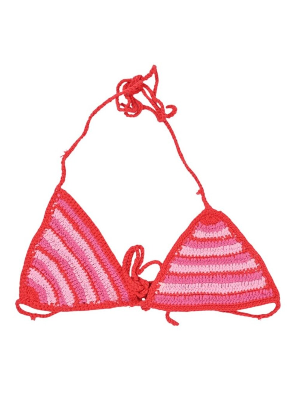 Akoia Striped Triangle Bikini Top in Pink